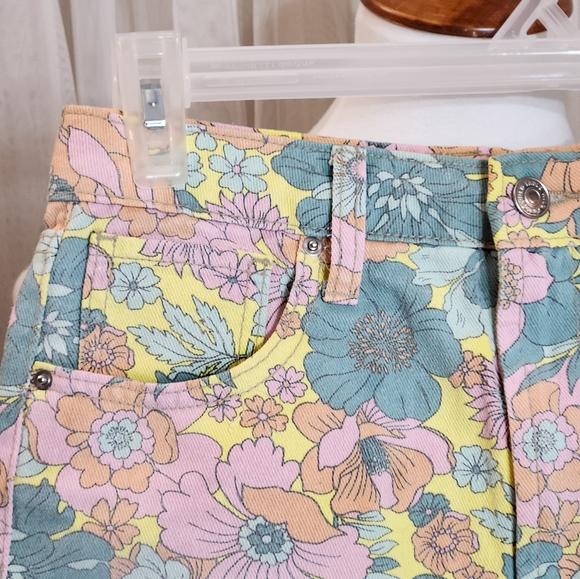 Wild Fable Floral denim high rise Cheeky Shorts - Picture 3 of 6